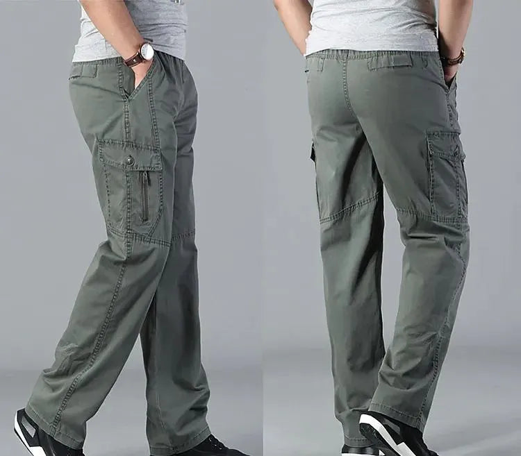 MEN CASUAL STRAIGHT CARGO PANTS (Pack of 2)