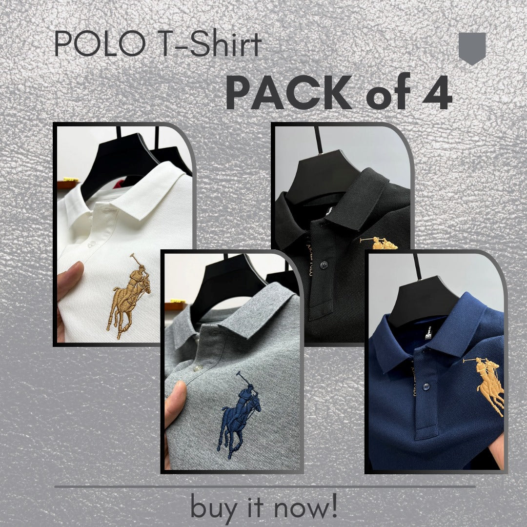 High Quality Men's Short Sleeve Polo T Shirts (Pack of 4)