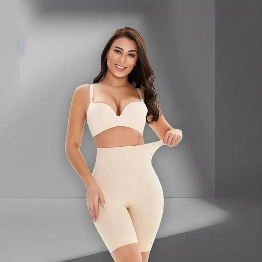 Tummy Tucker Women's High Waist with Anti Rolling Strips Shapewear for Women, Tummy Shaper Comfortable Seamless Shapewear Beige