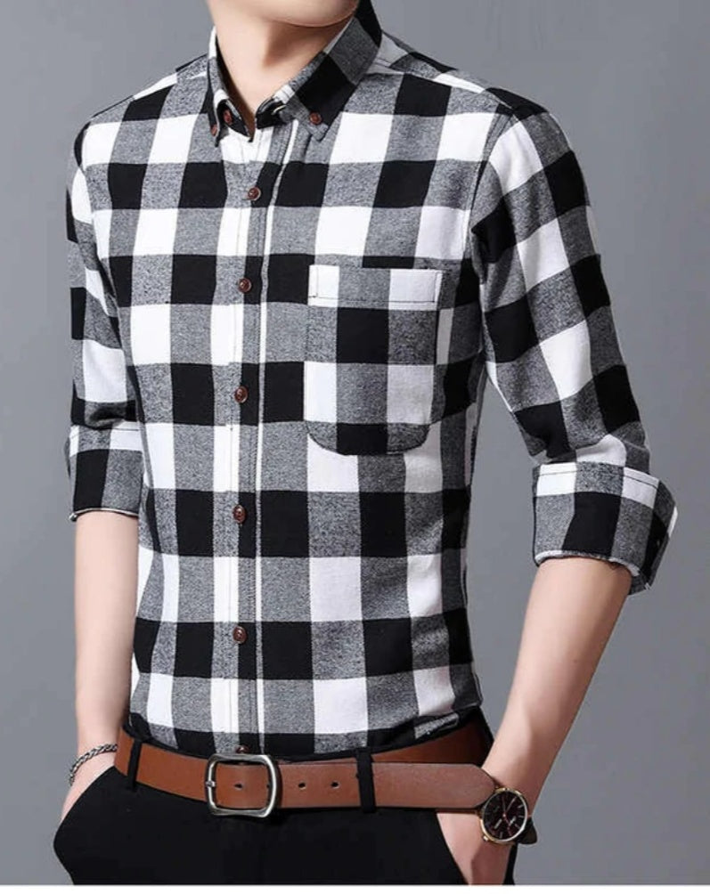 4 Mens  Check Casual Slimfit Shirts