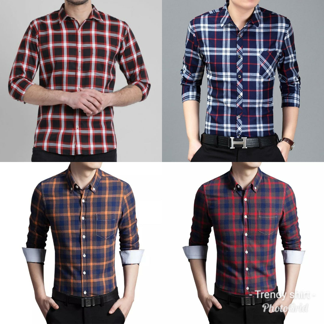 COMBO OF 4 TRENDY CHECK SHIRT